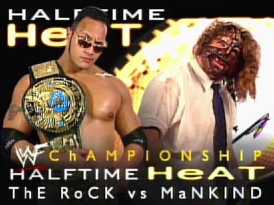 25 Years Ago – WWE Halftime Heat Featuring The Rock vs. Mankind (Mick Foley) for WWE Title